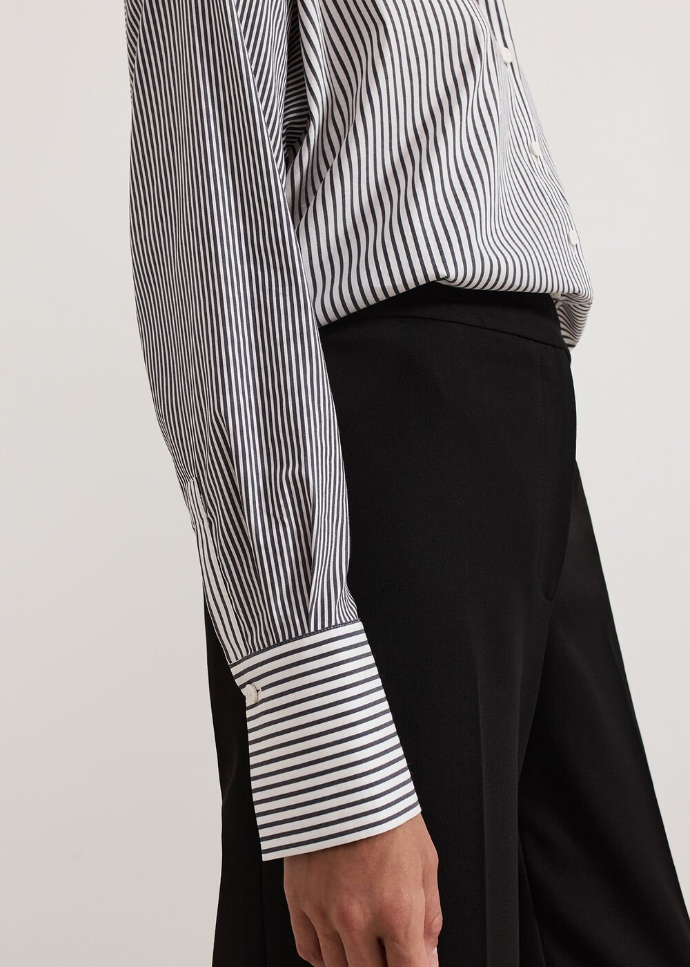 Mixed Stripe Shirt Black/Ivory