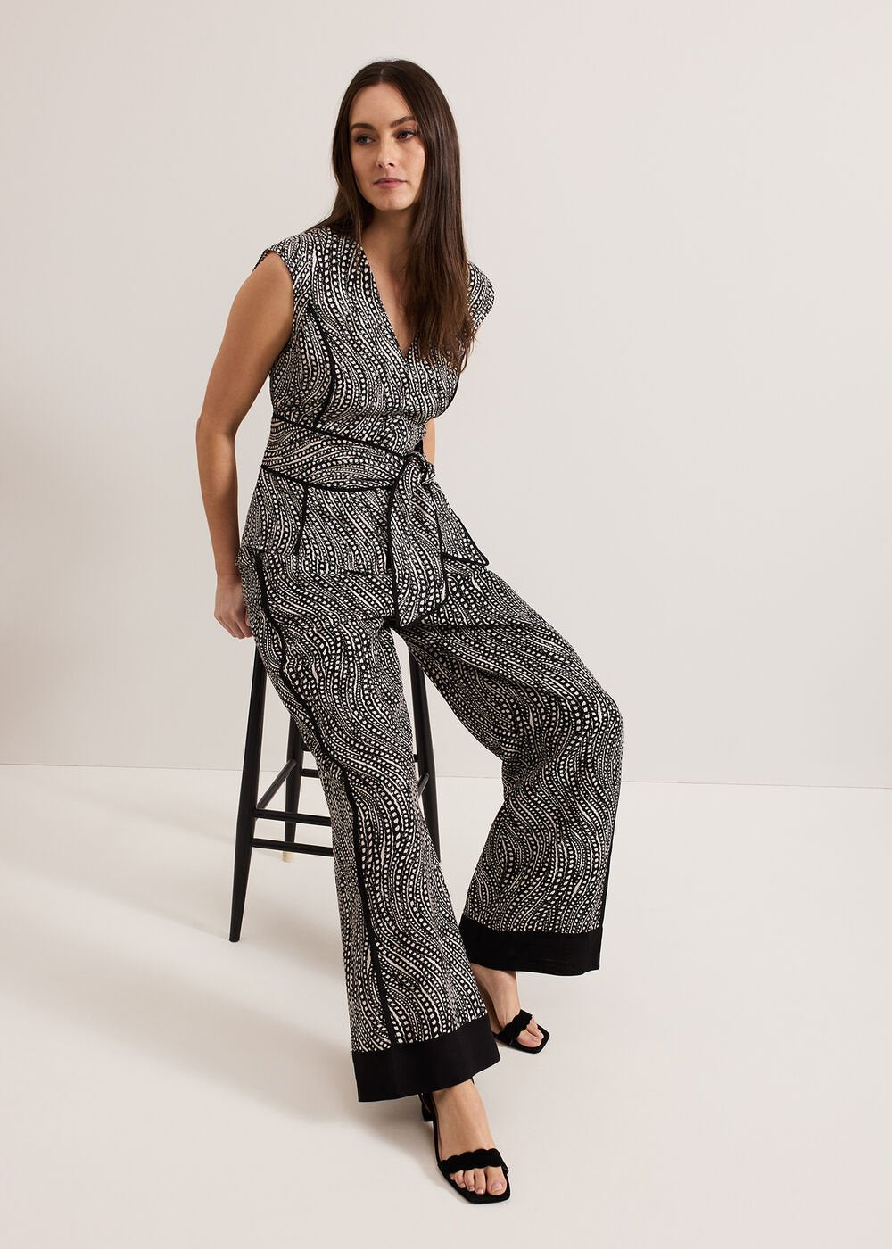 Mariana Print Top Black/Ivory