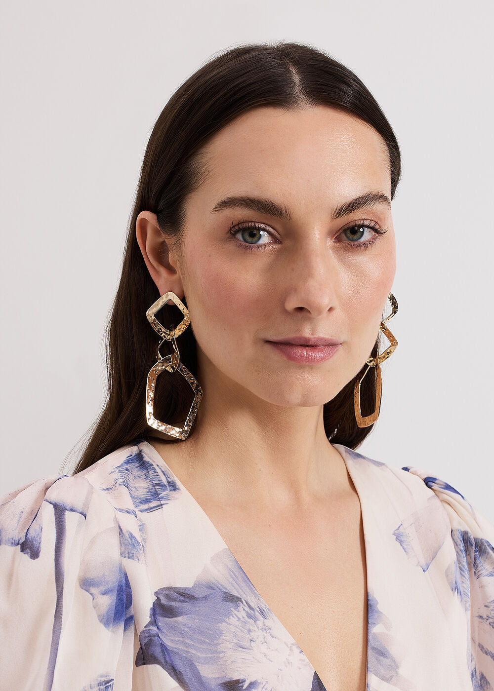 Link Drop Earrings Gold