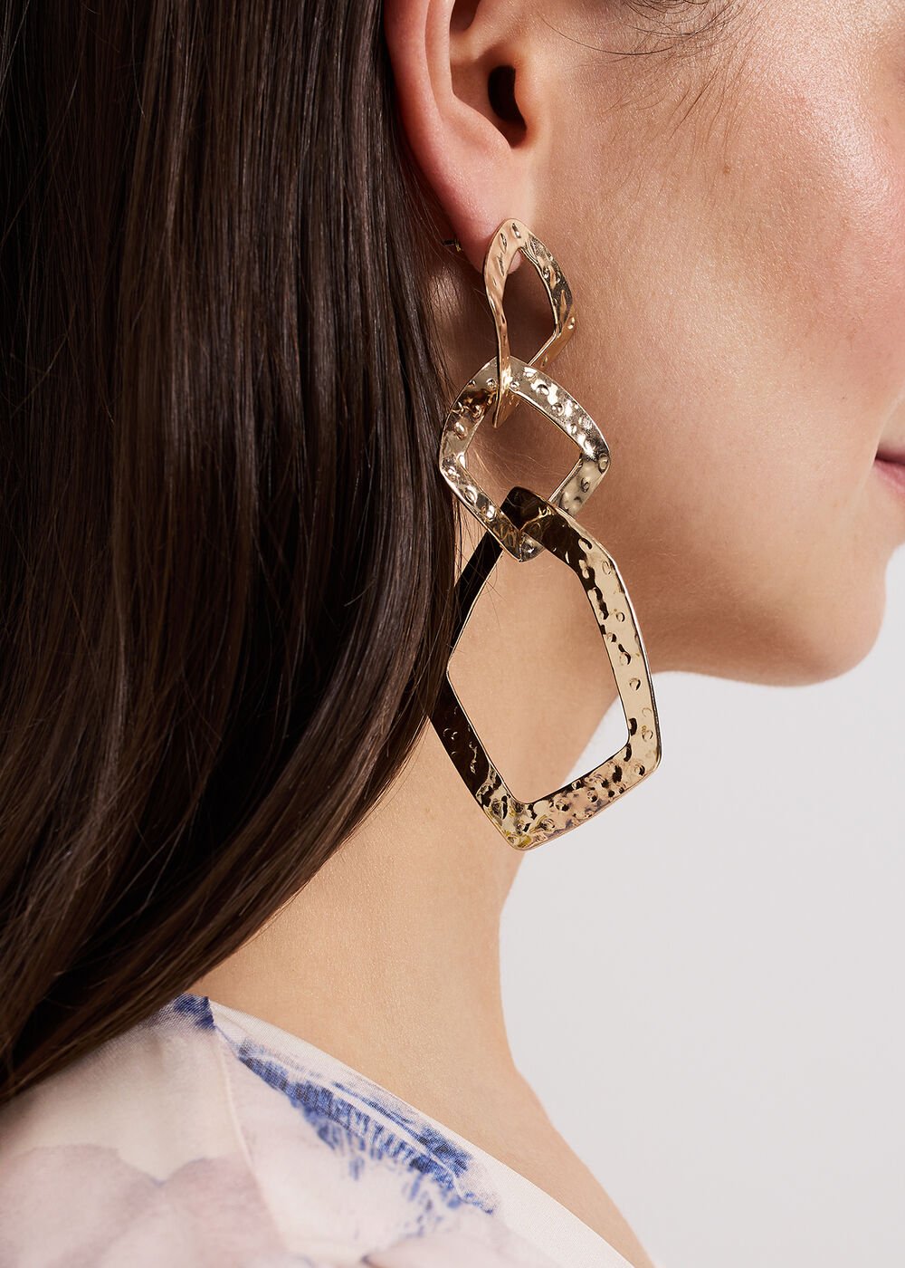 Link Drop Earrings Gold