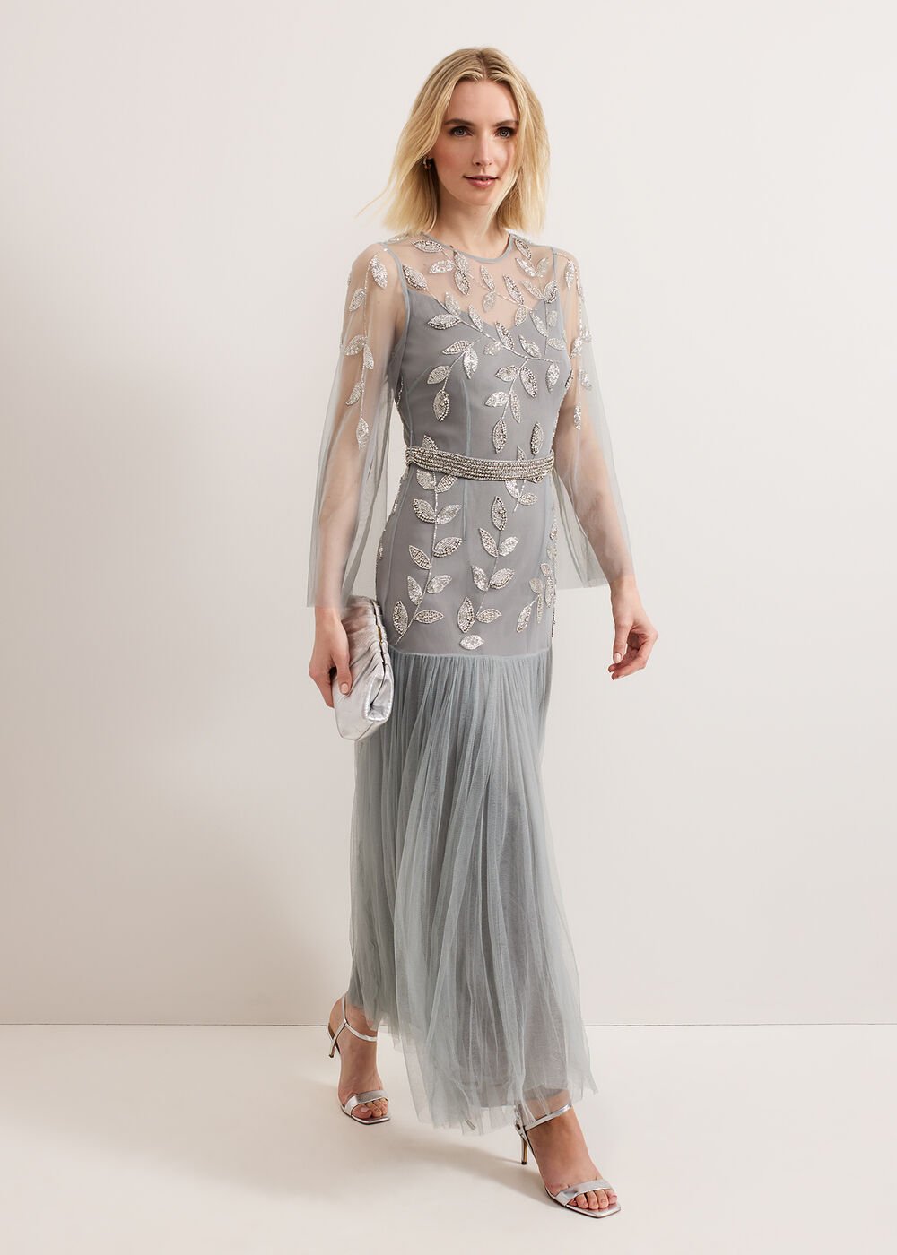 Trish Beaded Dress Eau De Nil