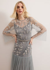 Trish Beaded Dress Eau De Nil