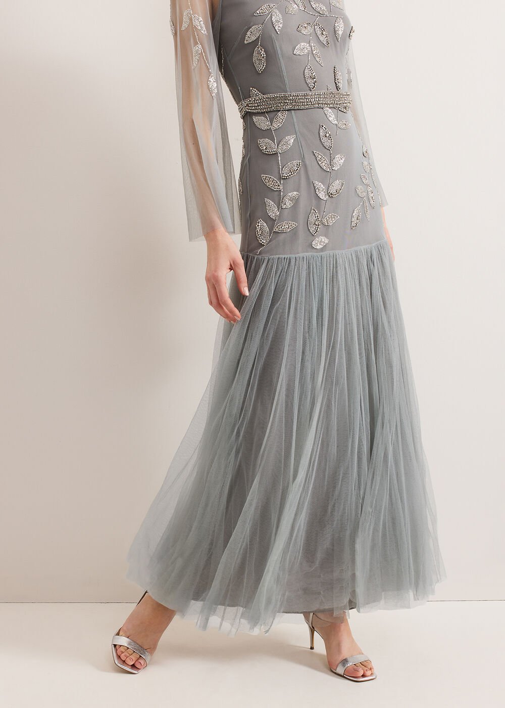 Trish Beaded Dress Eau De Nil