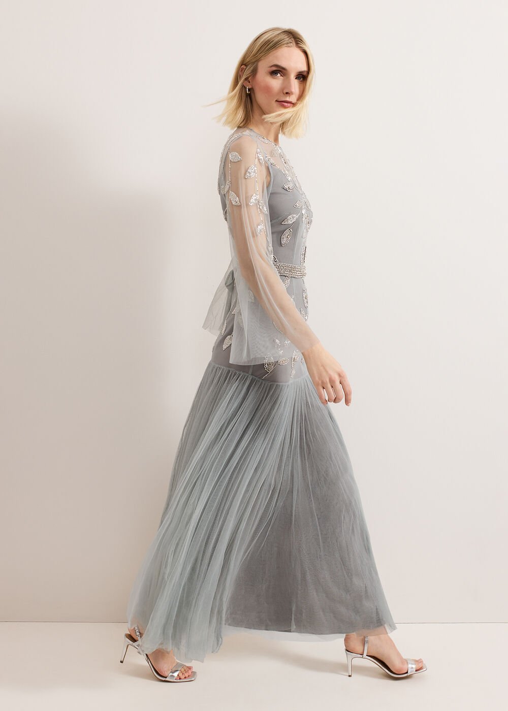 Trish Beaded Dress Eau De Nil