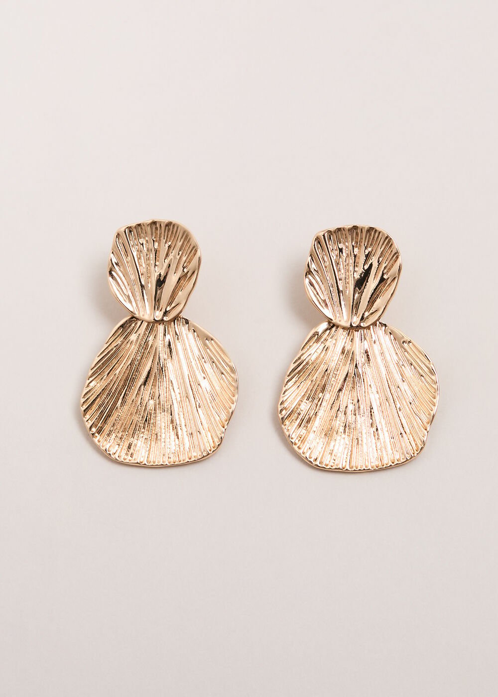 Disc Drop Earrings Gold