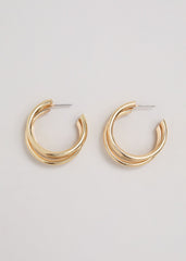 Triple Hoop Earrings Gold