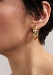 Triple Hoop Earrings Gold