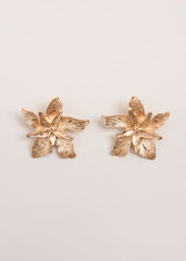 Flower Stud Earrings Gold