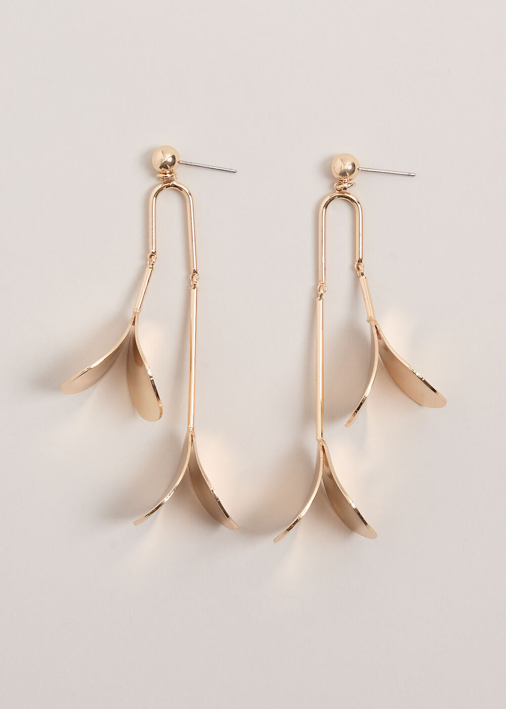 Petal Drop Earrings Gold