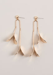 Petal Drop Earrings Gold