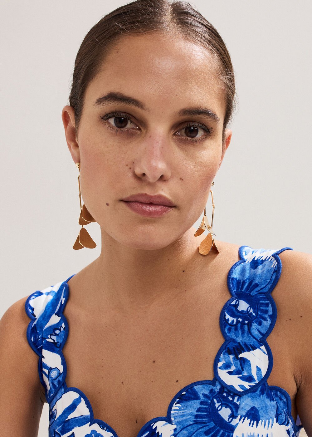 Petal Drop Earrings Gold