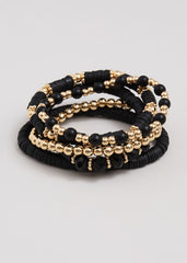 Beaded Bracelet Pack Black