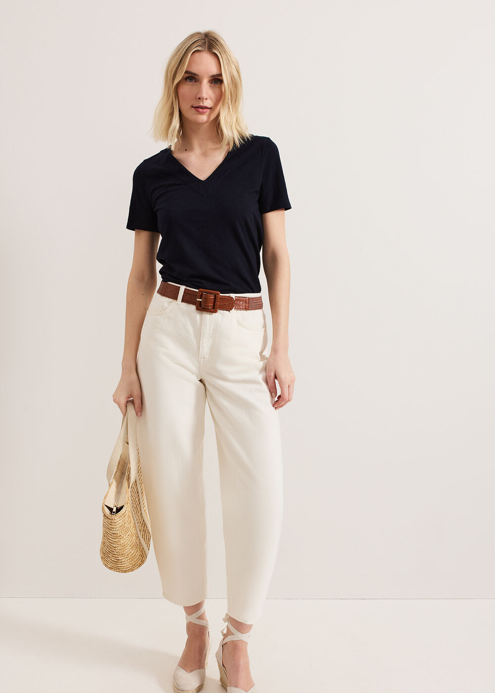 Elspeth Navy V Neck Top Navy