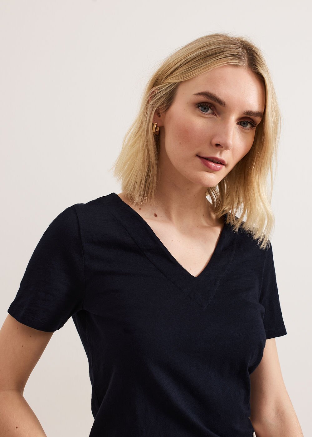 Elspeth Navy V Neck Top Navy