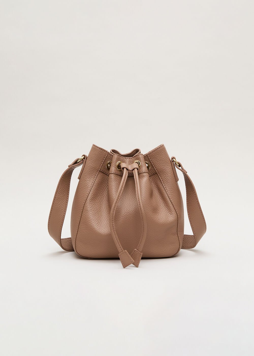 Leather Bucket Bag Tan