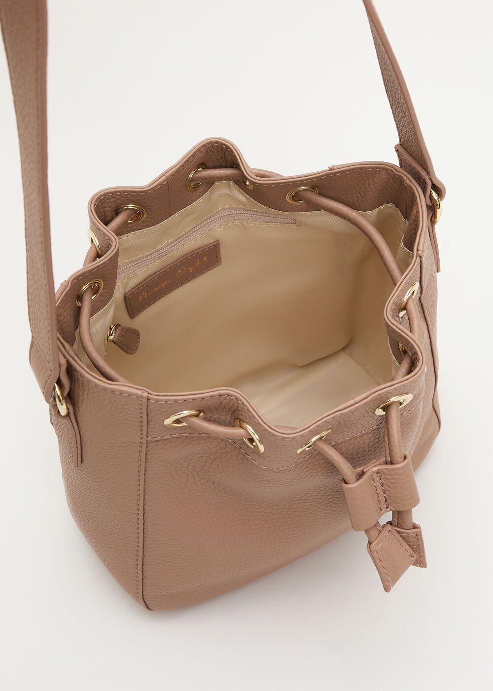Leather Bucket Bag Tan