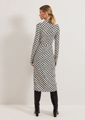 Gina Geo Wrap Dress Navy/Ivory