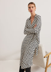 Gina Geo Wrap Dress Navy/Ivory