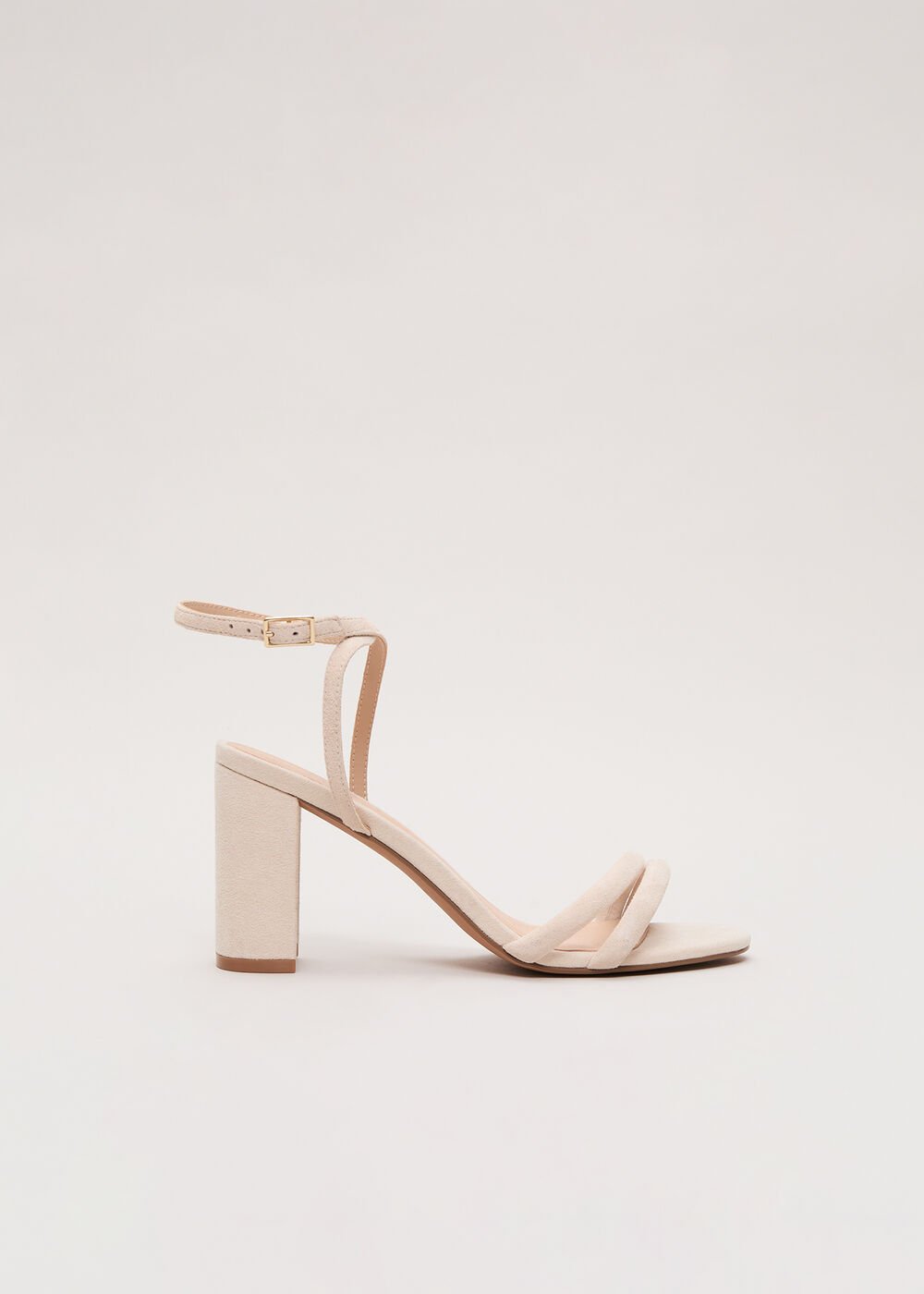 Suede Block Sandals Neutral