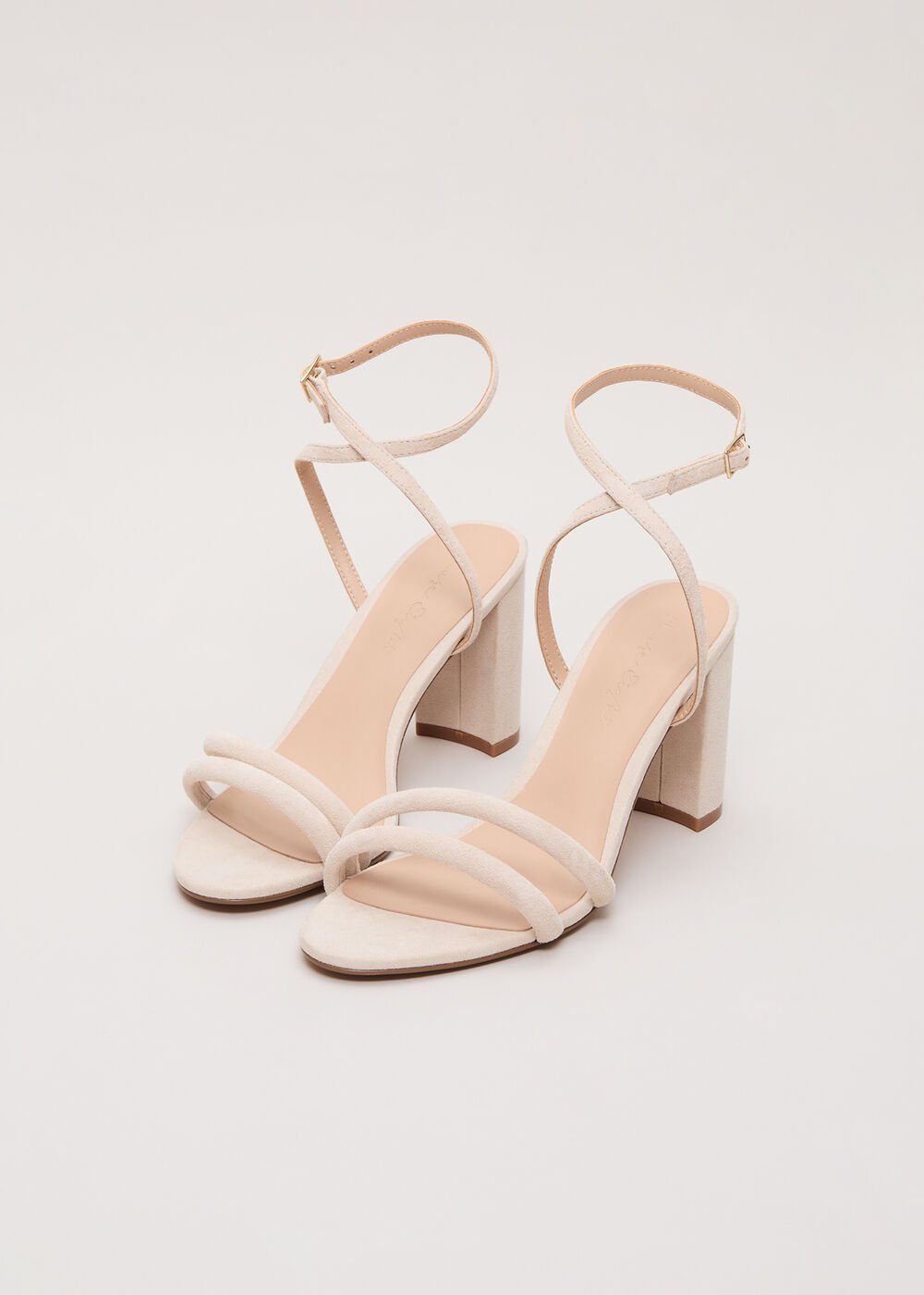 Suede Block Sandals Neutral