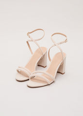 Suede Block Sandals Neutral