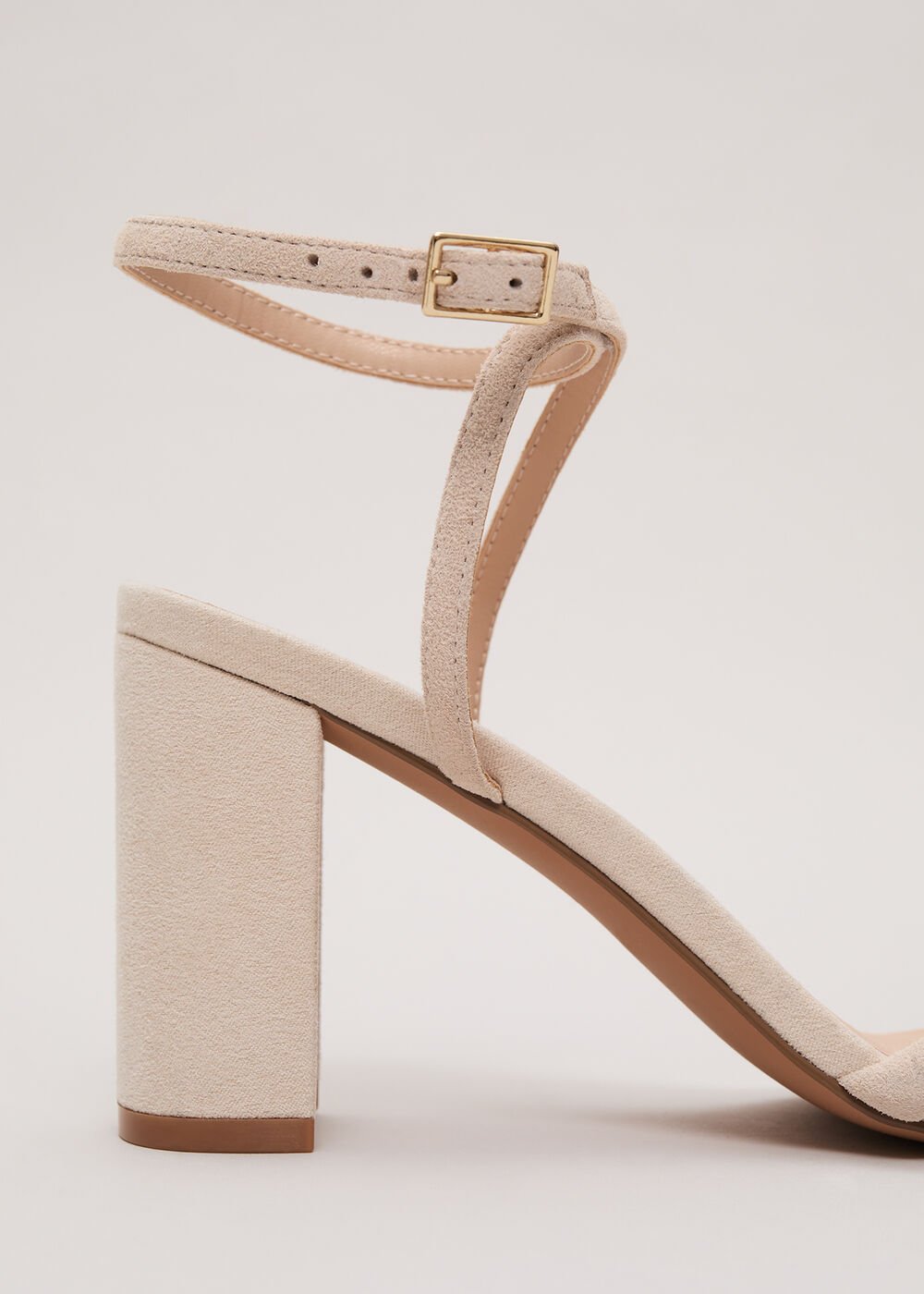 Suede Block Sandals Neutral