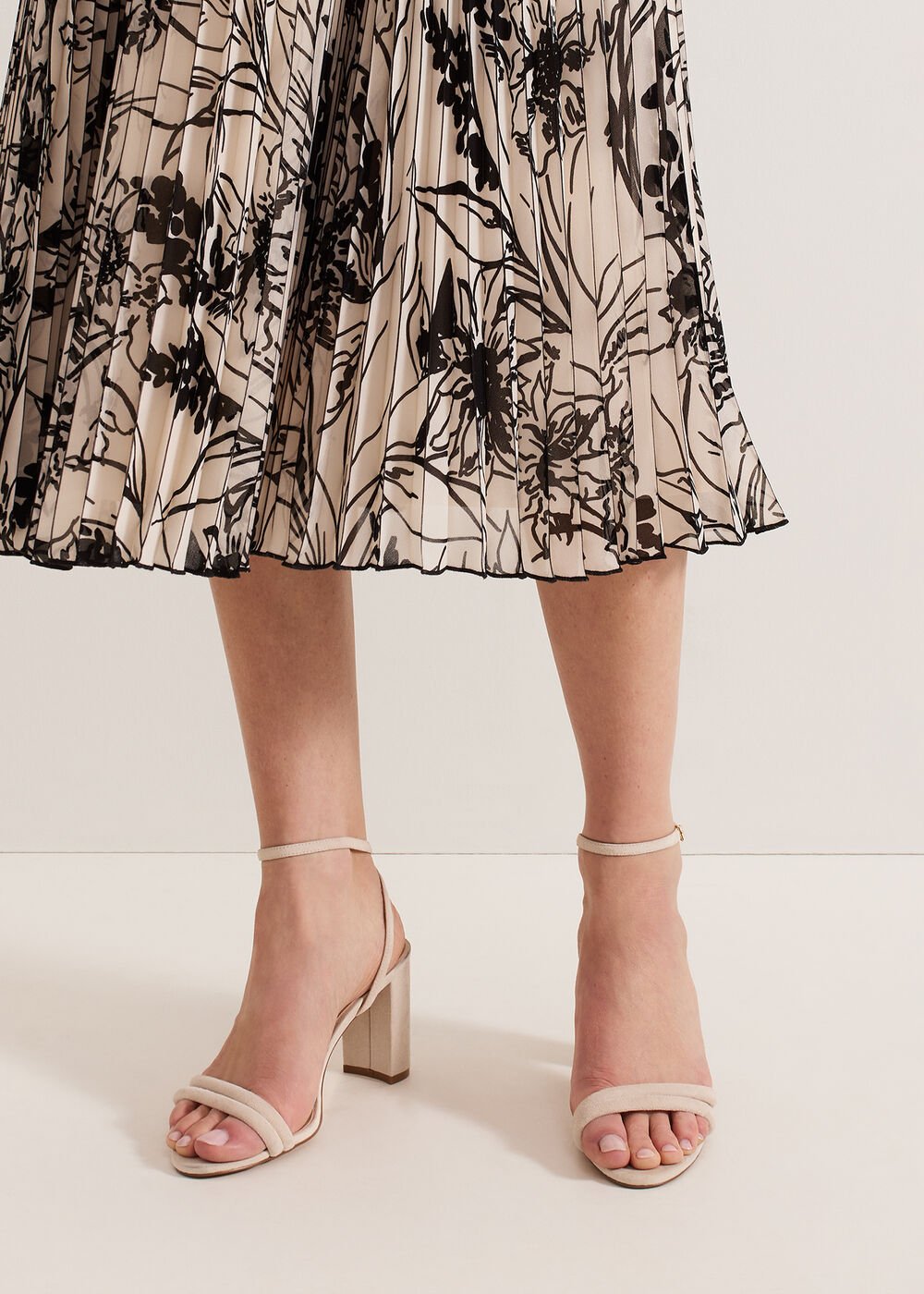 Suede Block Sandals Neutral