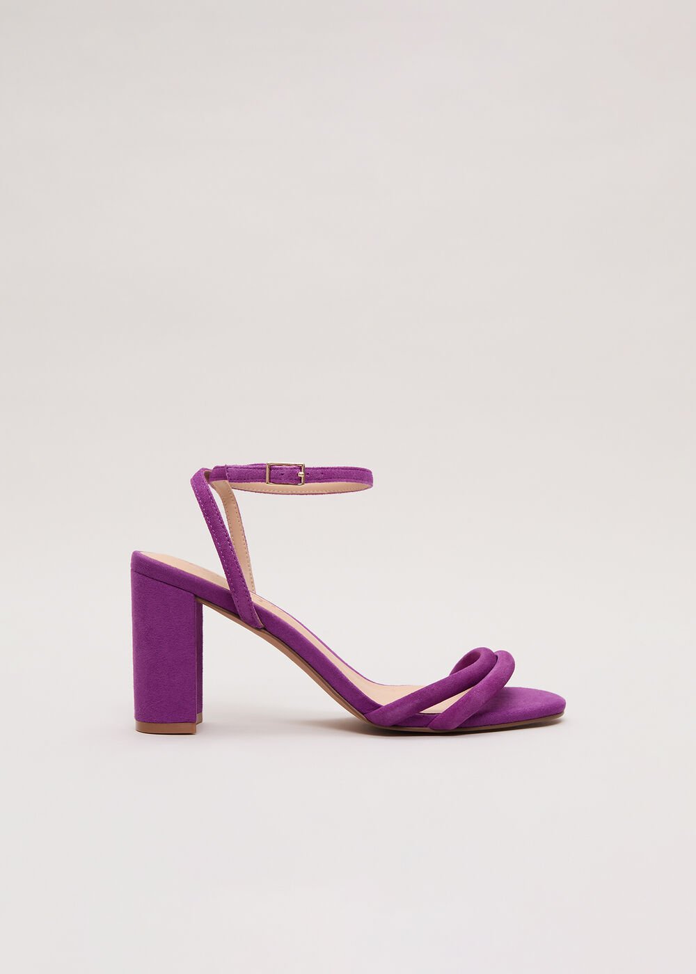 Suede Block Sandals Purple