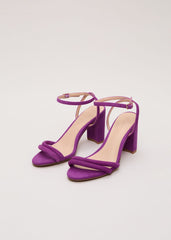 Suede Block Sandals Purple