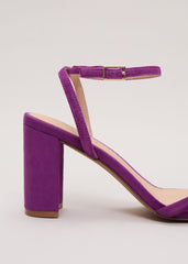 Suede Block Sandals Purple