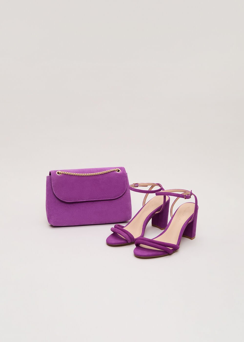 Suede Block Sandals Purple