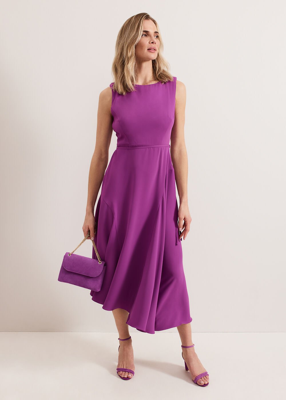 Suede Block Sandals Purple
