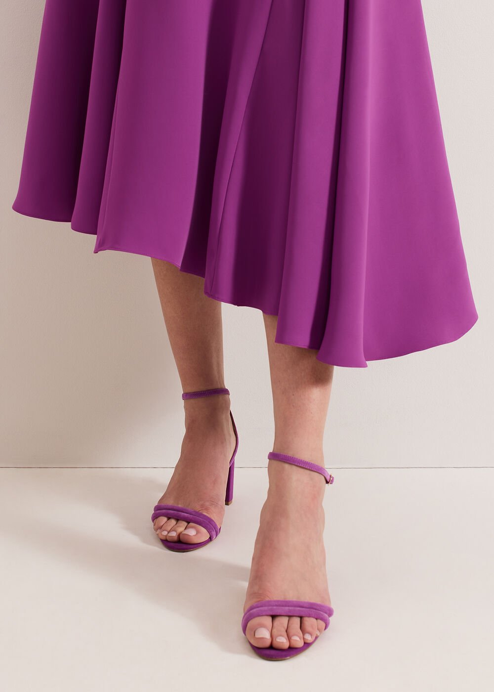 Suede Block Sandals Purple