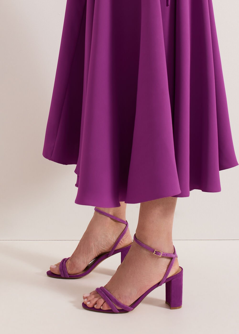 Suede Block Sandals Purple