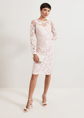 Annika Midi Dress Pale Pink