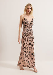 Vienna Beaded Dress Latte