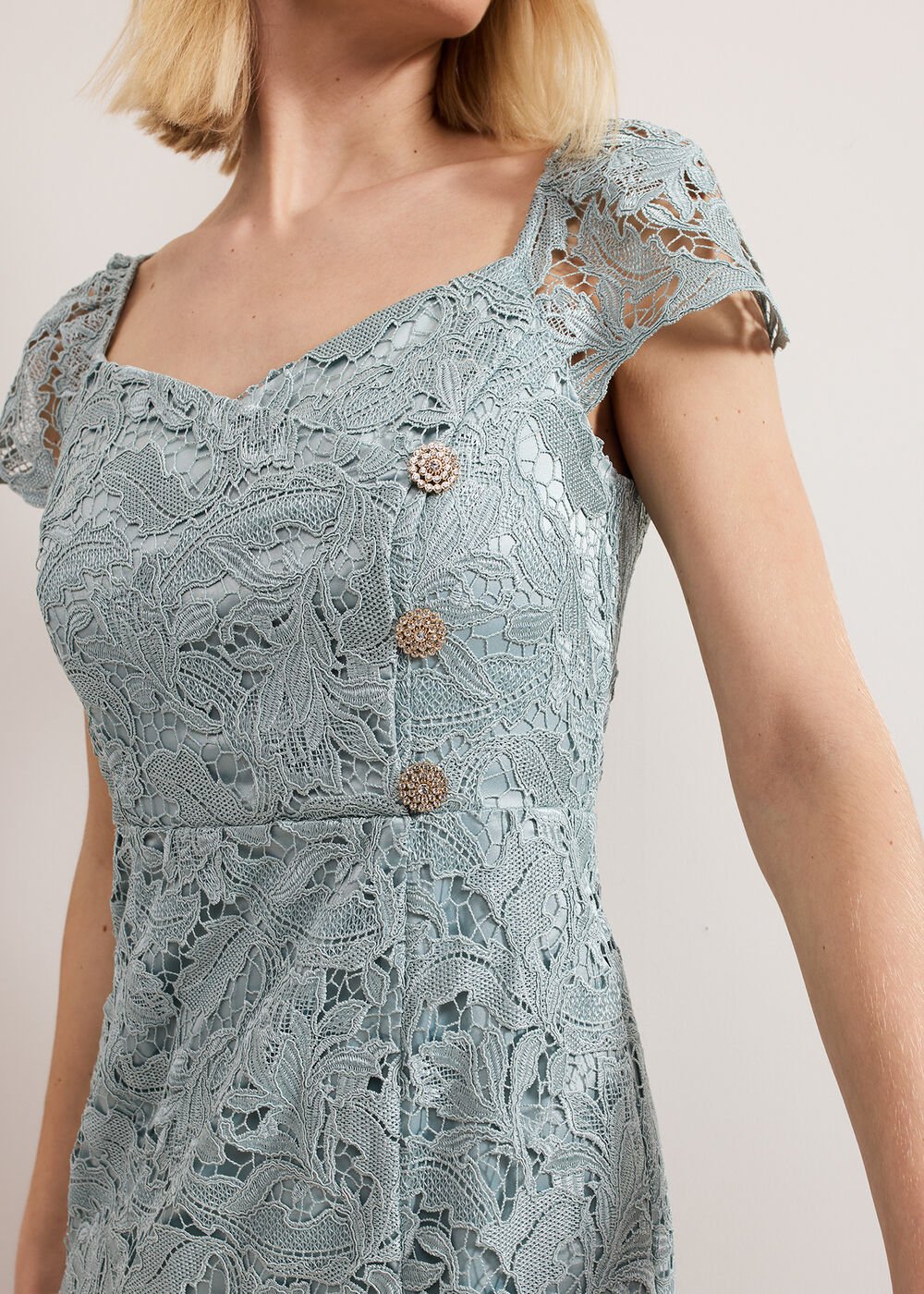 Phia Tux Lace Dress Eau De Nil
