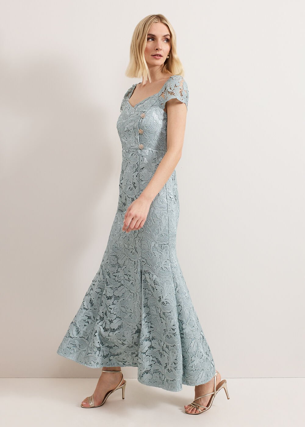 Phia Tux Lace Dress Eau De Nil