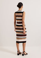 Louisa Stripe Skirt Neutral