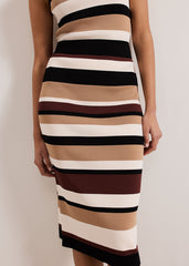 Louisa Stripe Skirt Neutral
