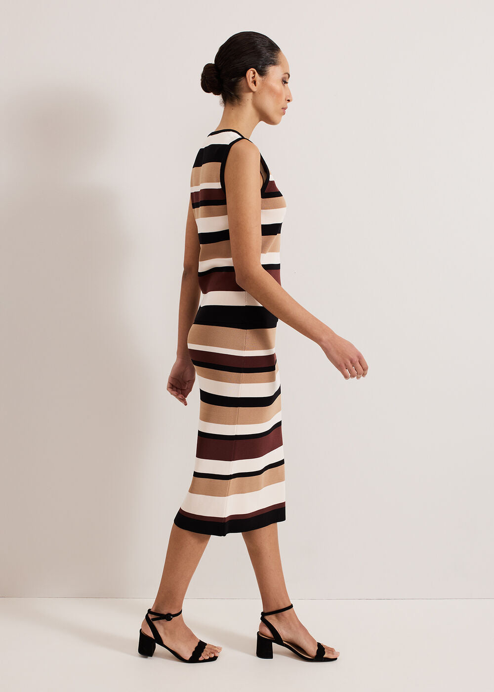 Louisa Stripe Skirt Neutral