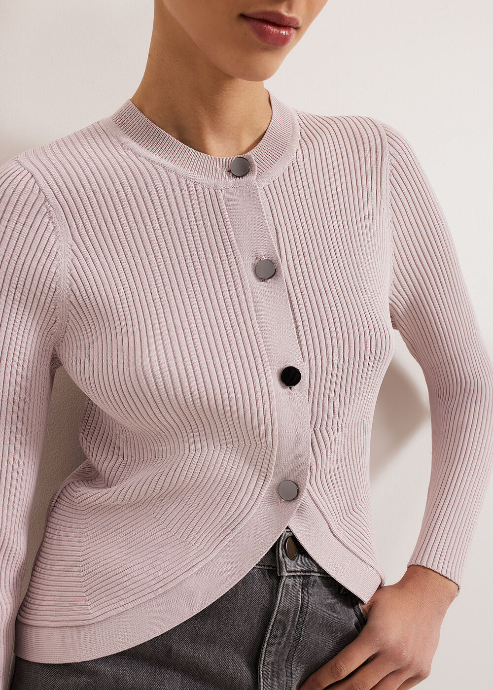 Sharna Button Shrug Stone