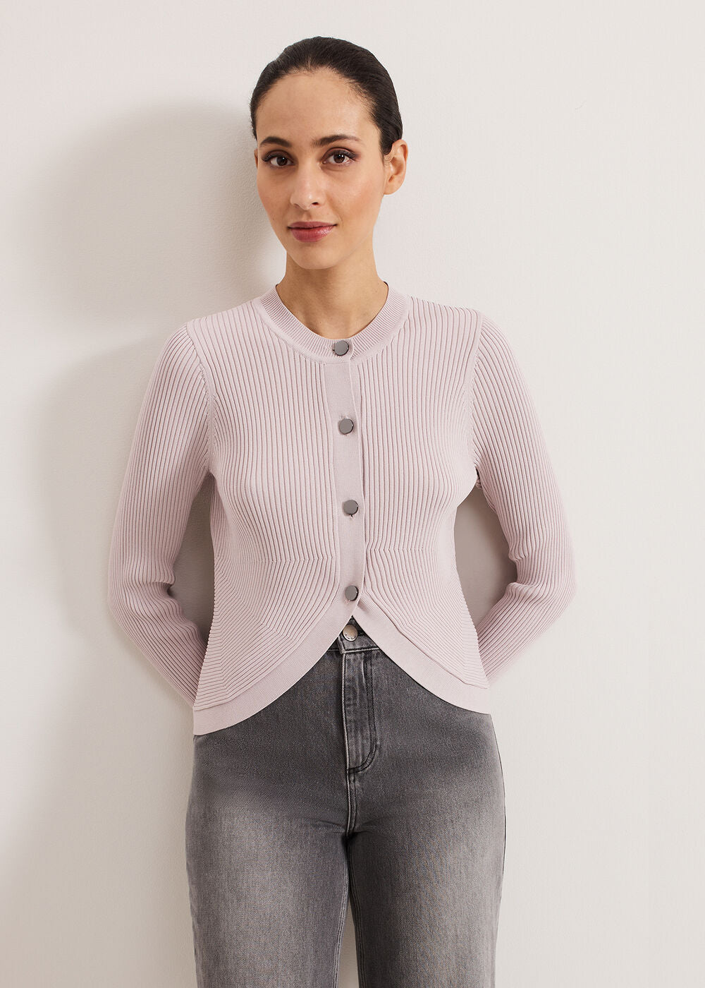 Sharna Button Shrug Stone