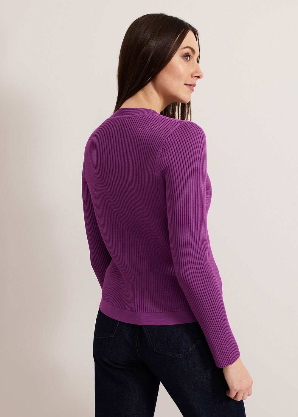 Sharna Button Shrug Purple