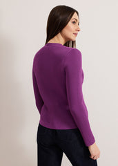 Sharna Button Shrug Purple