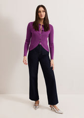Sharna Button Shrug Purple