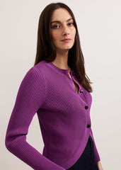 Sharna Button Shrug Purple