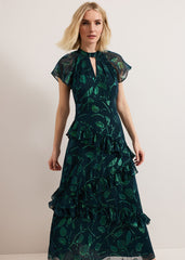 Haisley Silk Dress Green