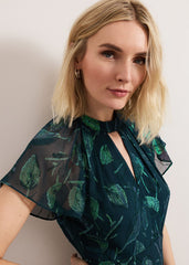 Haisley Silk Dress Green