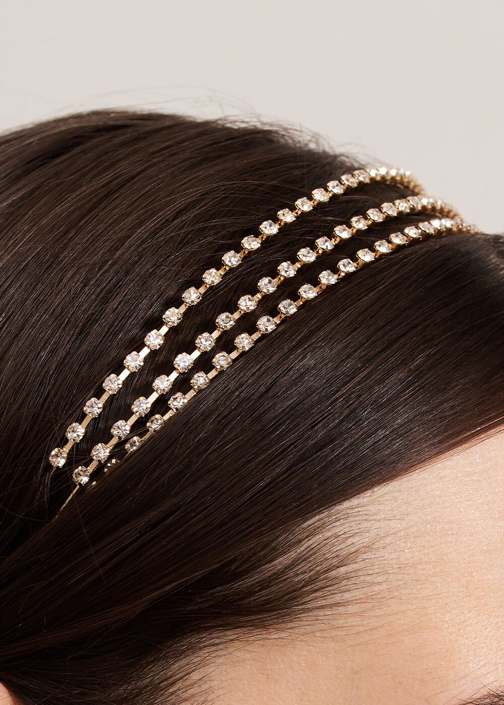 Metal Stone Headband Gold